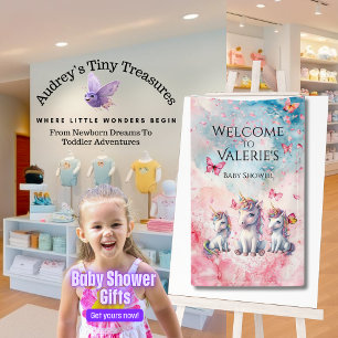 Bannière de Baby shower Unicorne enchantée