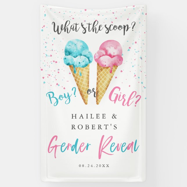 Bannière de bienvenue de la fête de la crème glacé (Vertical)