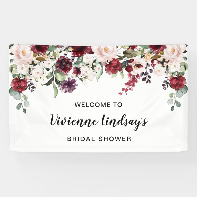 Bannière de bienvenue de la Fête des mariées rose  (Horizontal)