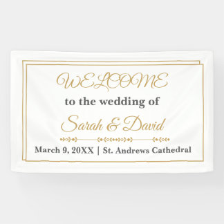 Bannière de bienvenue de mariage à double bordure 