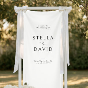 Bannière de bienvenue de mariage élégante minimali