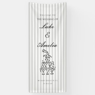 Bannière de bienvenue de mariage personnalisée sim