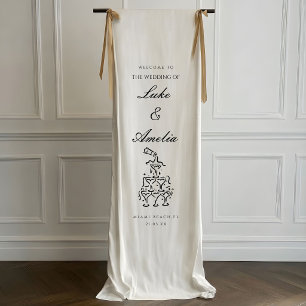 Bannière de bienvenue de mariage personnalisée sim