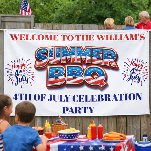 Bannière de bienvenue du 4 juillet – BBQ d'été pat