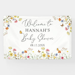 Bannière de bienvenue du Baby shower botanique fle