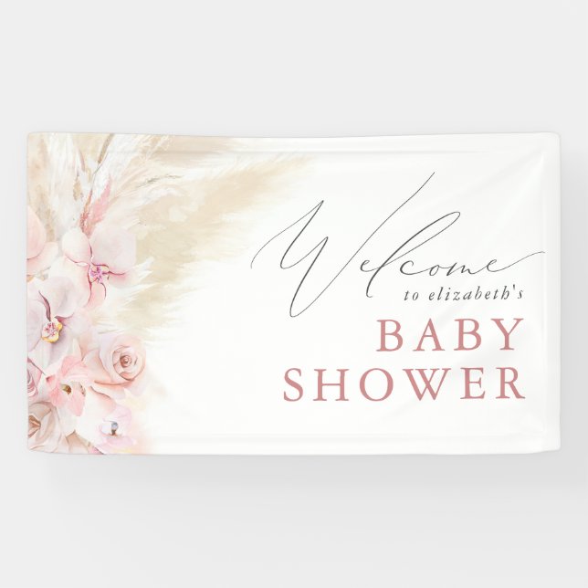 Bannière de bienvenue du Baby shower Pampas Grass  (Horizontal)