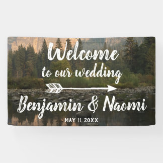 Bannière de bienvenue du Mariage de réflexion sur 
