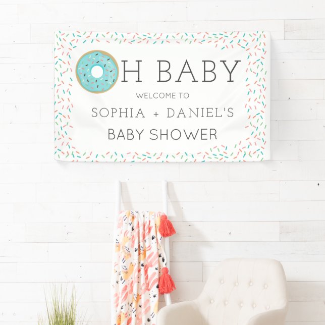Bannière de bienvenue en vinyle de Baby shower de  (En situation)