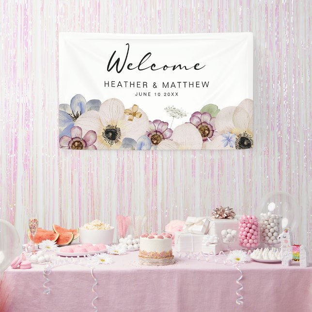 Bannière de bienvenue florale moderne (Modern Floral Welcome Banner by Painted Paperie
)