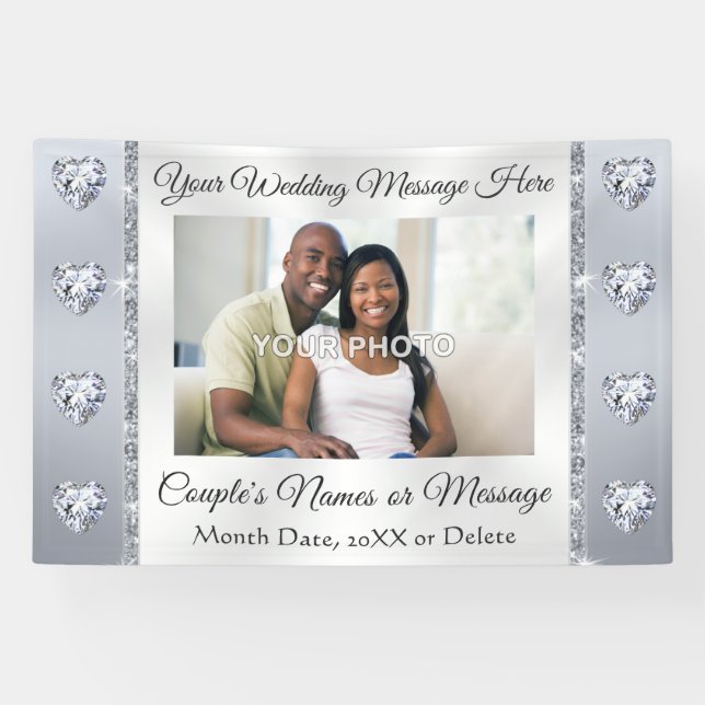Bannière de bienvenue Mariage sur mesure avec phot (Horizontal)