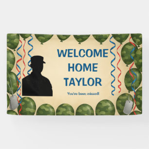 Bannière de bienvenue personnalisée avec camouflag