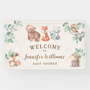Bannière de bienvenue pour baby shower avec des an