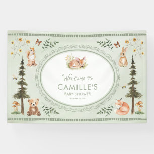 Bannière de bienvenue pour Baby Shower Bois de Sag