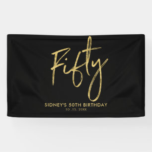 Bannière de bienvenue pour les 50 ans Gold & Black