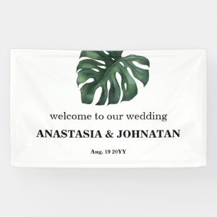Bannière de bienvenue pour Mariage de feuille Mons