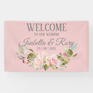 Bannière de bienvenue pour Mariage de Roses Prette