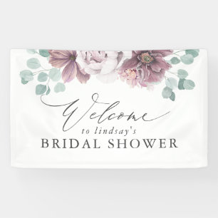 Bannière de bienvenue pour mariée florale Mauve /