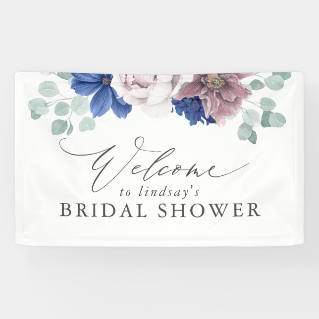 Bannière de bienvenue pour mariée florale Mauve /  (Horizontal)