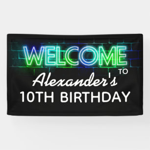 Bannière de bienvenue sur le thème de Neon