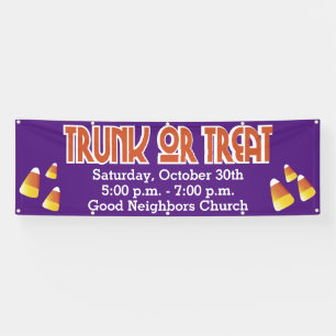 Bannière de bonbons de bonbons de l'église communa