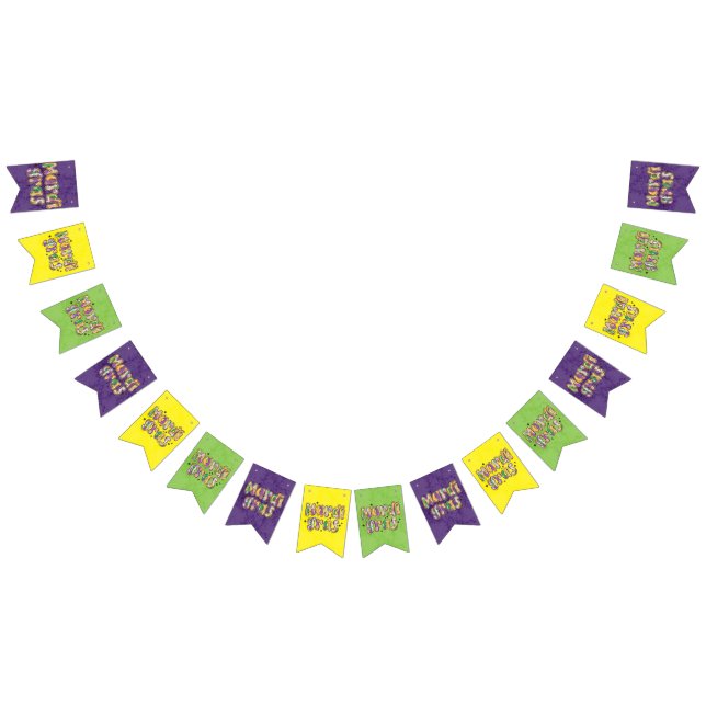 Bannière de bottes Mardi Gras jaune vert pourpre (Tout)