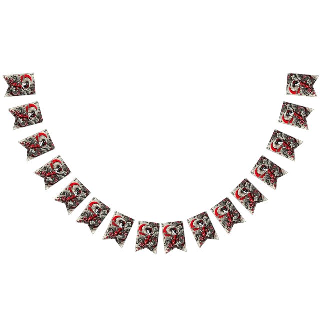 Bannière de bunting de dragon gothique rouge (Tout)