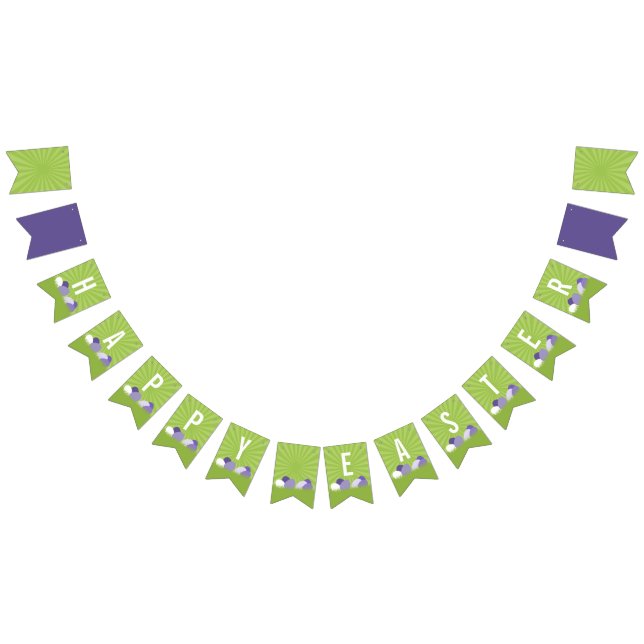 Bannière de Bunting de Pâques ultra violet et vert (Tout)
