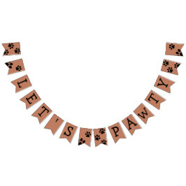 Bannière de Bunting Pawty - Brown avec pattes noir