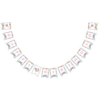 Bannière de Bunting pour filles d'anniversaire joy