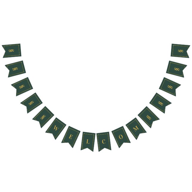 Bannière de Bunting Vert et Doré pour Personnalisé (Tout)