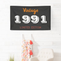Bannière de cadeau édition limitée vintage 1991 – 
