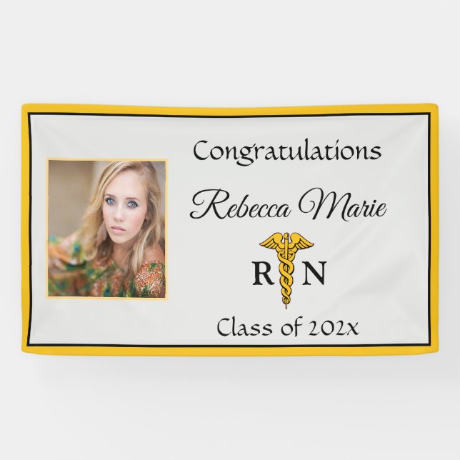 Bannière de caducée de fin d'études d'infirmière d (Horizontal)