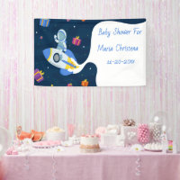 Bannière de célébration de la baby shower Mission