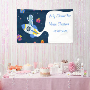 Bannière de célébration de la baby shower Mission