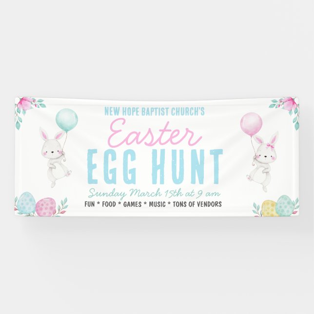 Bannière de chasse aux oeufs de Pâques (Horizontal)
