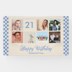 Bannière de collage photo pour fête d'anniversaire