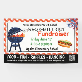 Bannière de collecte de fonds de grillade BBQ | PT