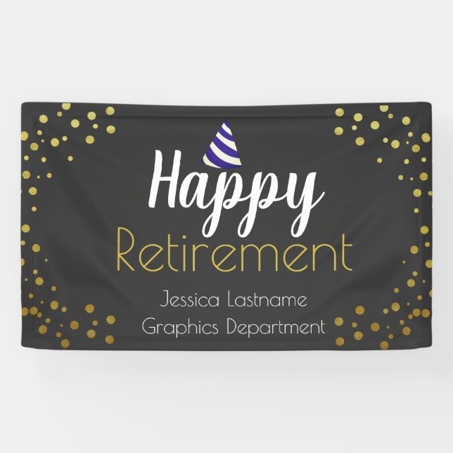 Bannière de Confetti pour la retraite heureuse (Horizontal)