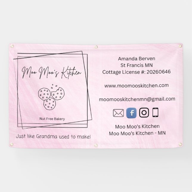 Bannière de cuisine de Moo Moo (Horizontal)