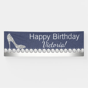 Bannière de denim et de fête d'anniversaire de