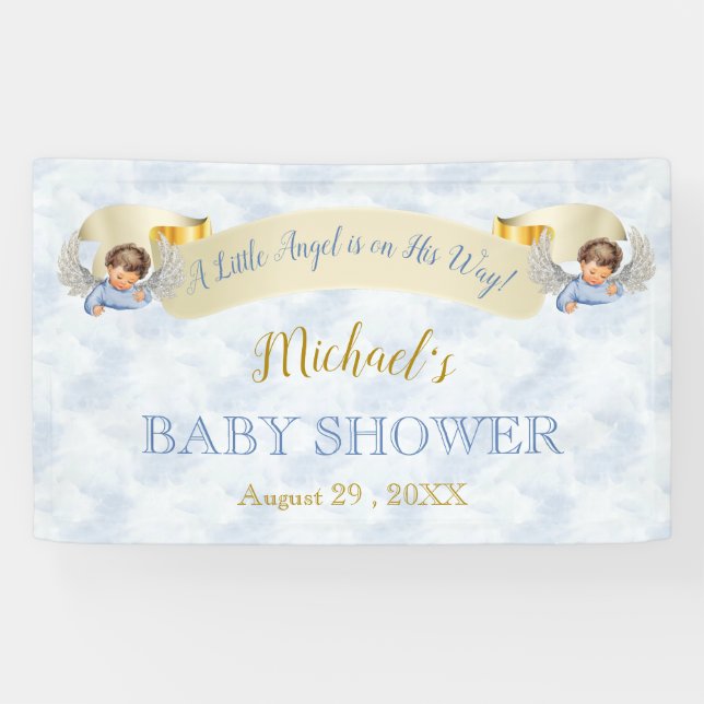 Bannière de douche Little Angel Blue Wings (Horizontal)