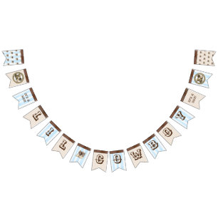 Bannière de drapeau de baby shower de cowboy de