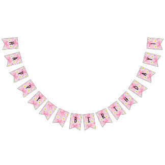 Bannière de fanions d'anniversaire Fleur de margue