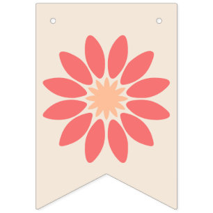 Bannière de fanions en crêpe avec une marguerite d