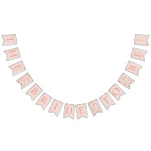 Bannière de fanions floraux rose et pêche