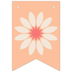 Bannière de fanions stylisée avec des marguerites