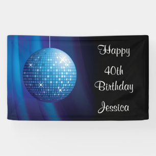 Bannière de fête 40e anniversaire glamouruse Disco