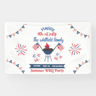 Bannière de fête BBQ d'été 4 juillet famille perso