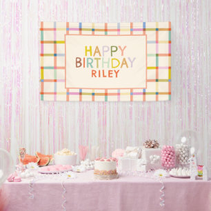 Bannière de fête d'anniversaire à nom personnalisé