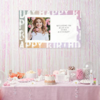Bannière de fête d'anniversaire avec photo ombrée